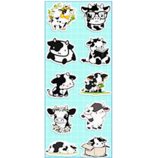 Cute Black & White Cow Stickers 10's - sold assorted