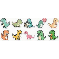 Cartoon Dinosaur Stickers 10's -  sold assorted