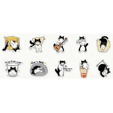 Cartoon Black Cat Stickers 10's - sold assorted