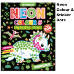 Neon Colour & Sticker Dots - Dinosaur
